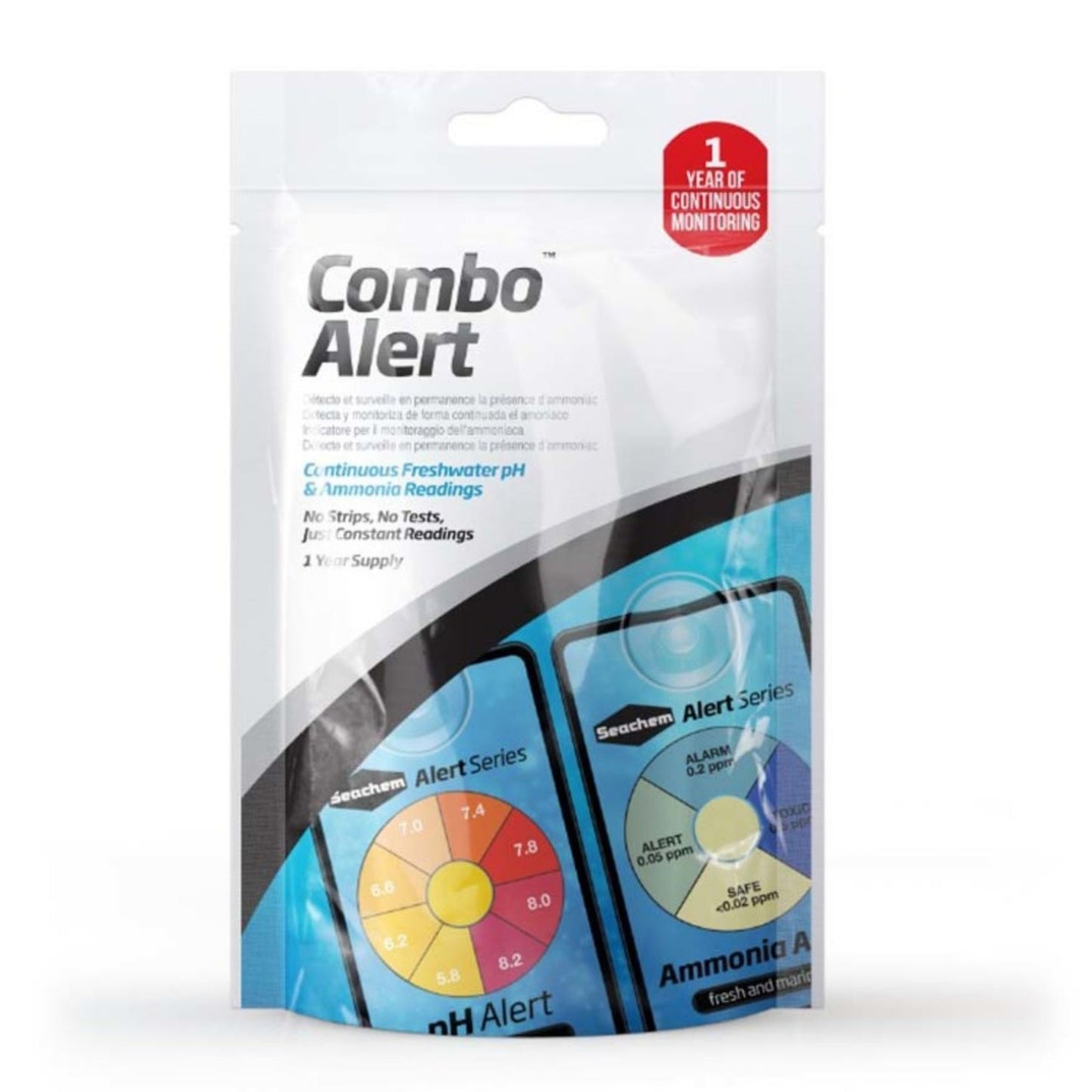 Seachem Laboratories 1 Year Ammonia pH Alert Monitor Combo 1ea/2 Cards