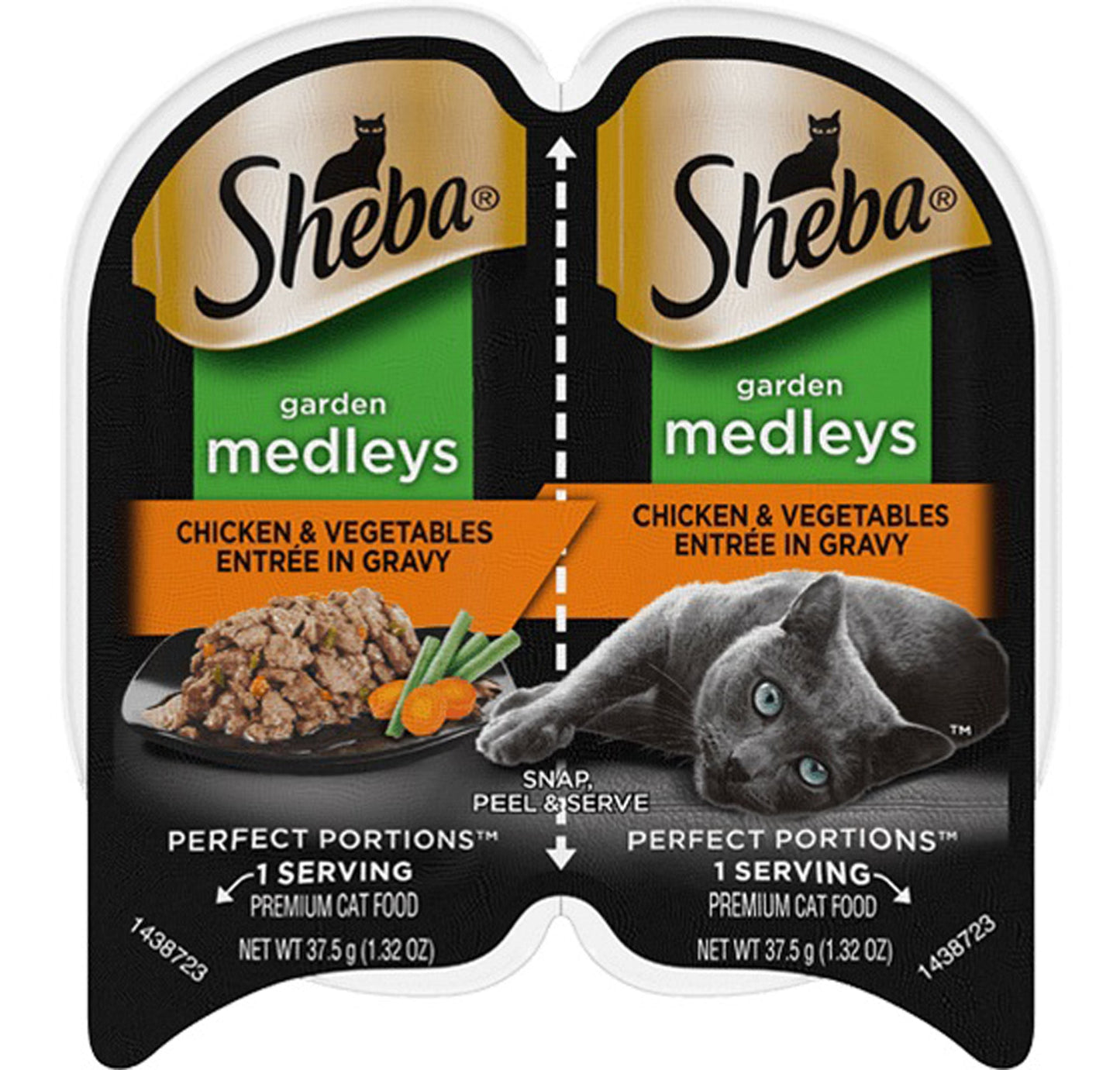 Sheba Perfect Portions Garden Medleys Wet Cat Food Chicken & Vegetables in Gravy 2.6oz 24pk