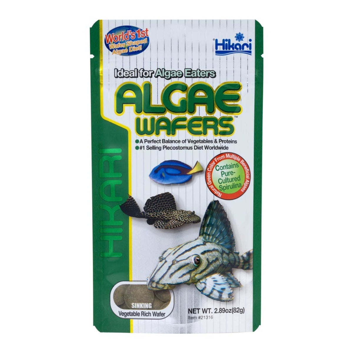 Hikari USA Algae Wafers Rapidly Sinking Wafer Fish Food 1ea/2.89 oz