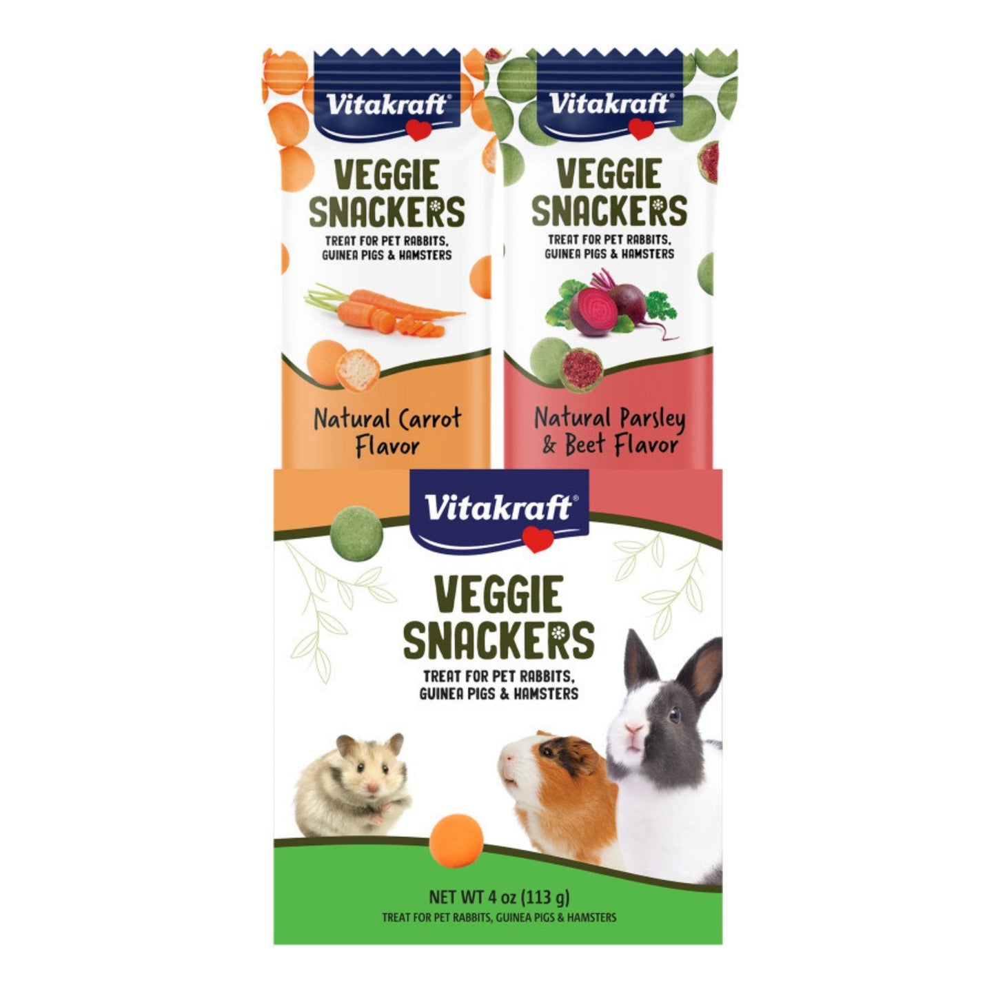 Vitakraft Veggie Snackers Carrot Parsley Beet Small Animal Treat 1ea/4 oz