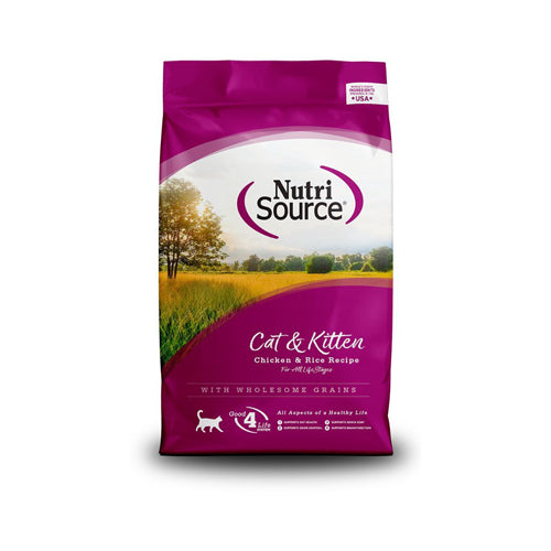 NutriSource Cat & Kitten All Life Stages Dry Cat Food Chicken & Rice 1.5lb