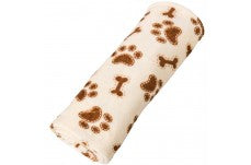 Ethical Snuggler Bones/Paws Print Blanketcream 30X40