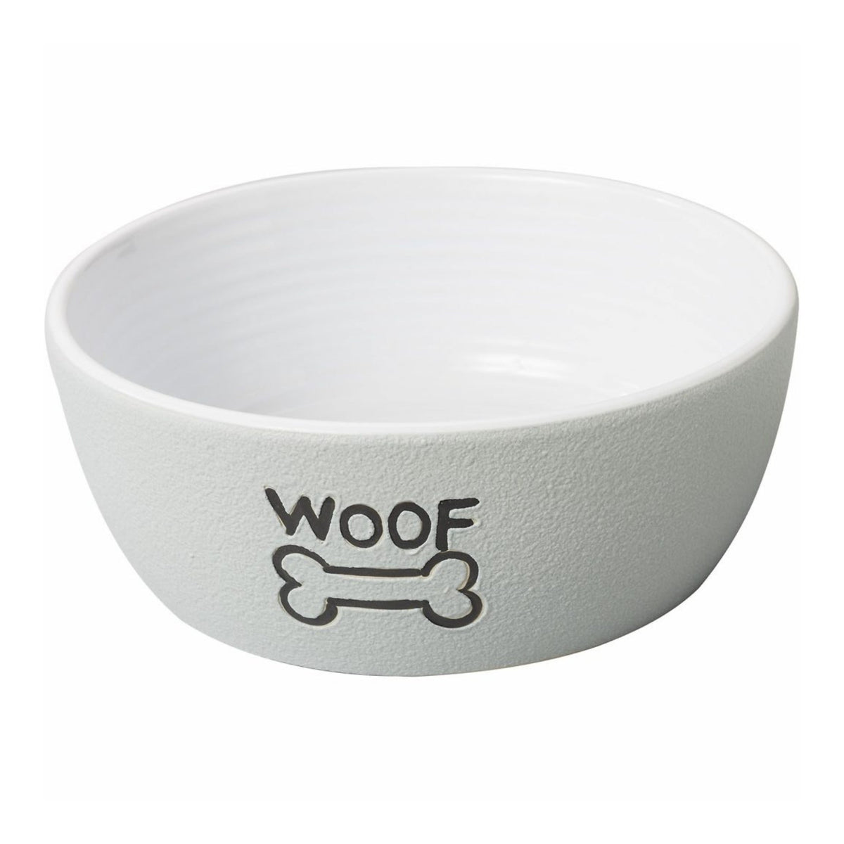 Spot 5" Dog WOOF, Gray Nantucket Dish