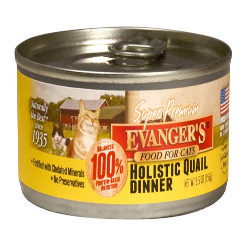 Evanger's Super Premium Wet Cat Food Quail 5.5oz 24pk