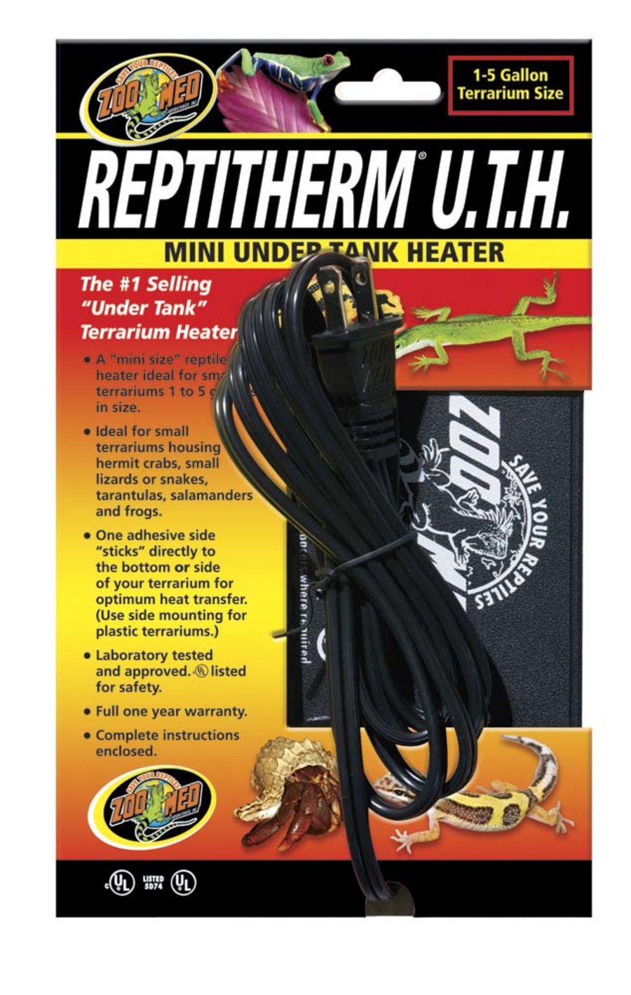 Zoo Med ReptiTherm Under Tank Heater U.T.H 4watt, 1ea/4In X 5 in, Mini
