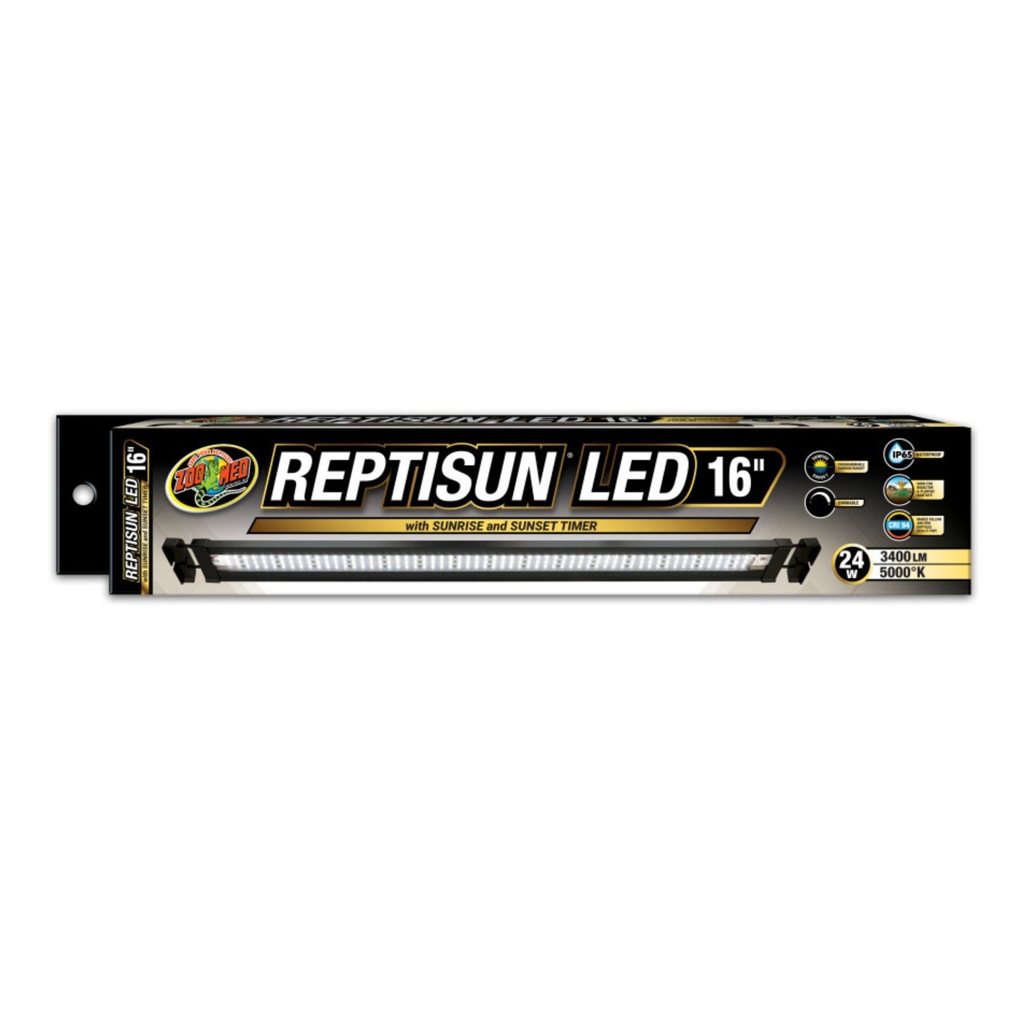 Zoo Med Reptisun LED w/Sunrise Sunset Timer Terrarium Hood 1ea/16 in, 24 W