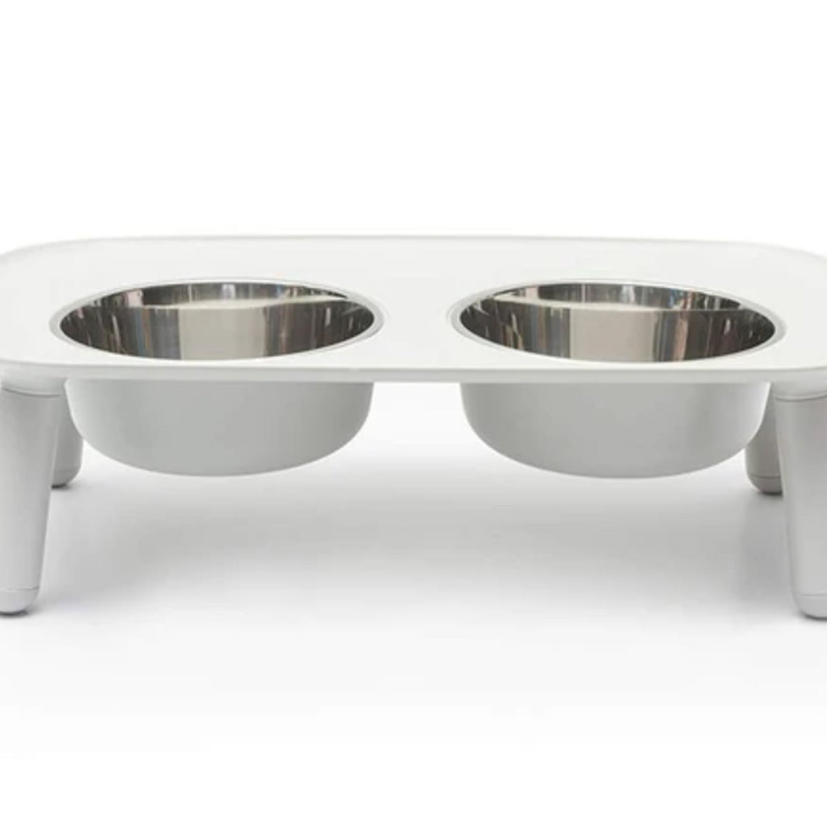 Messy Mutts Elevated Feeder Grey/Wood Dog Bowls