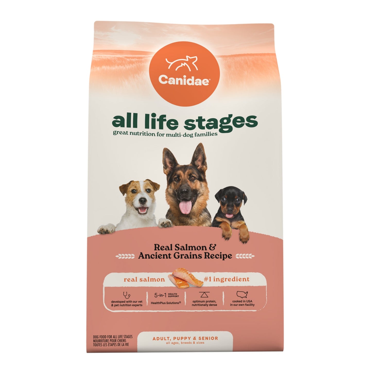 CANIDAE All Life Stages Dry Dog Food Real Salmon Ancient Grains, 1ea/5 lb