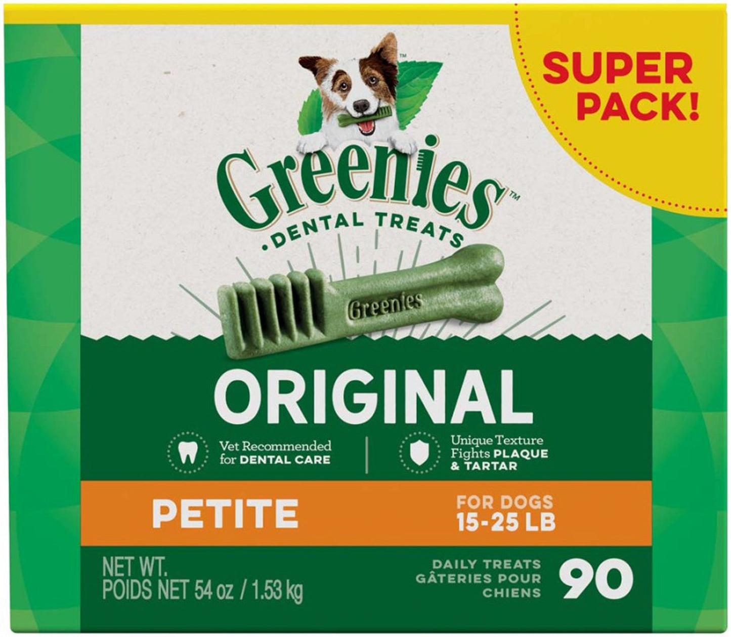 Greenies Dog Dental Treats Petite, Original, 1ea/54 oz, 90 ct
