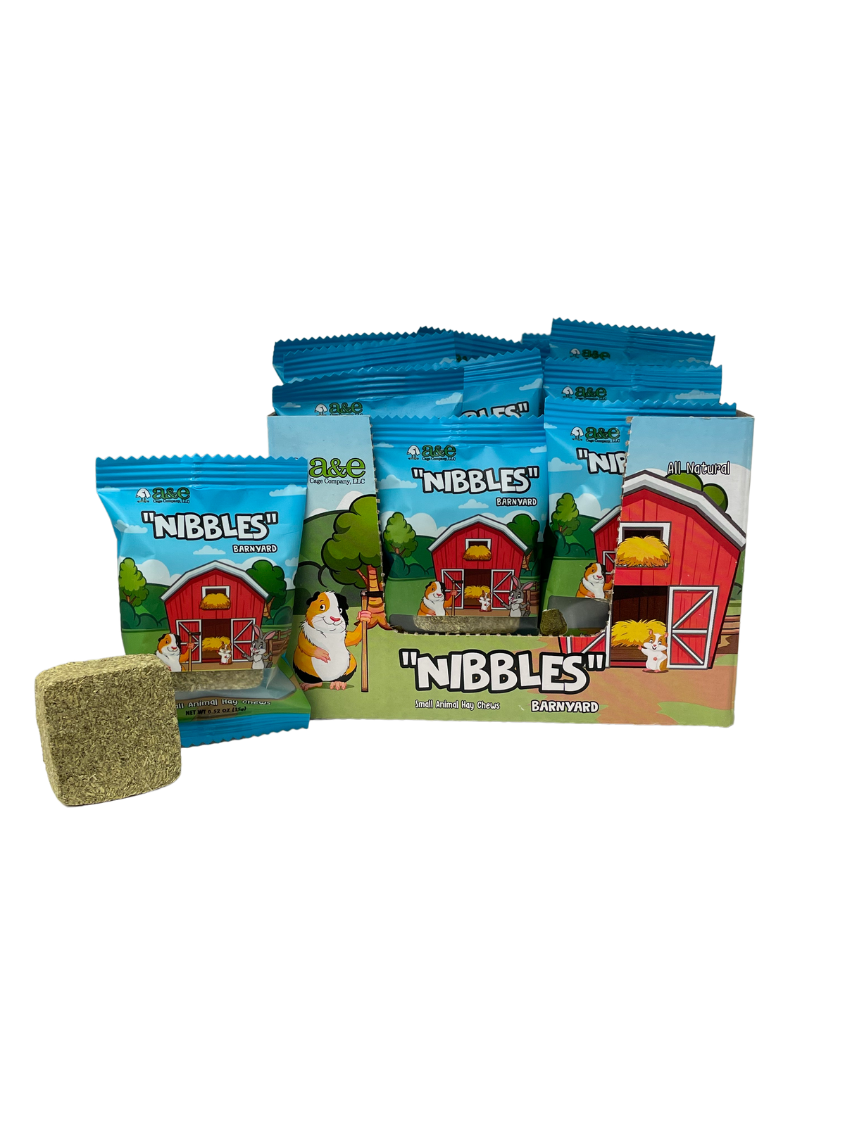 A&E Nibbles Single Hay Chew Small Animal Bites Display 32pc