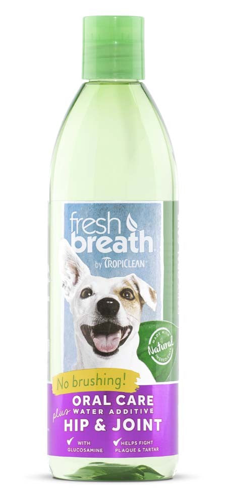 Fresh Breath by TropiClean Oral Care Water Additive + Hip & Joint for Pets 16oz