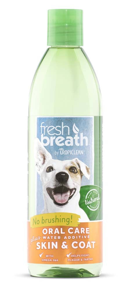 Fresh Breath by TropiClean Oral Care Water Additive Plus Skin & Coat
