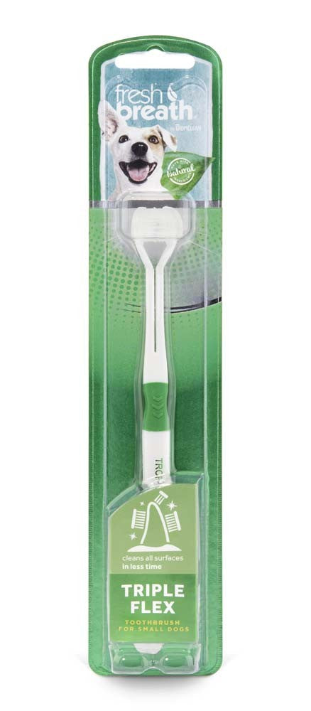 Fresh Breath by TropiClean Triple Flex Toothbrush for Small Dogs
