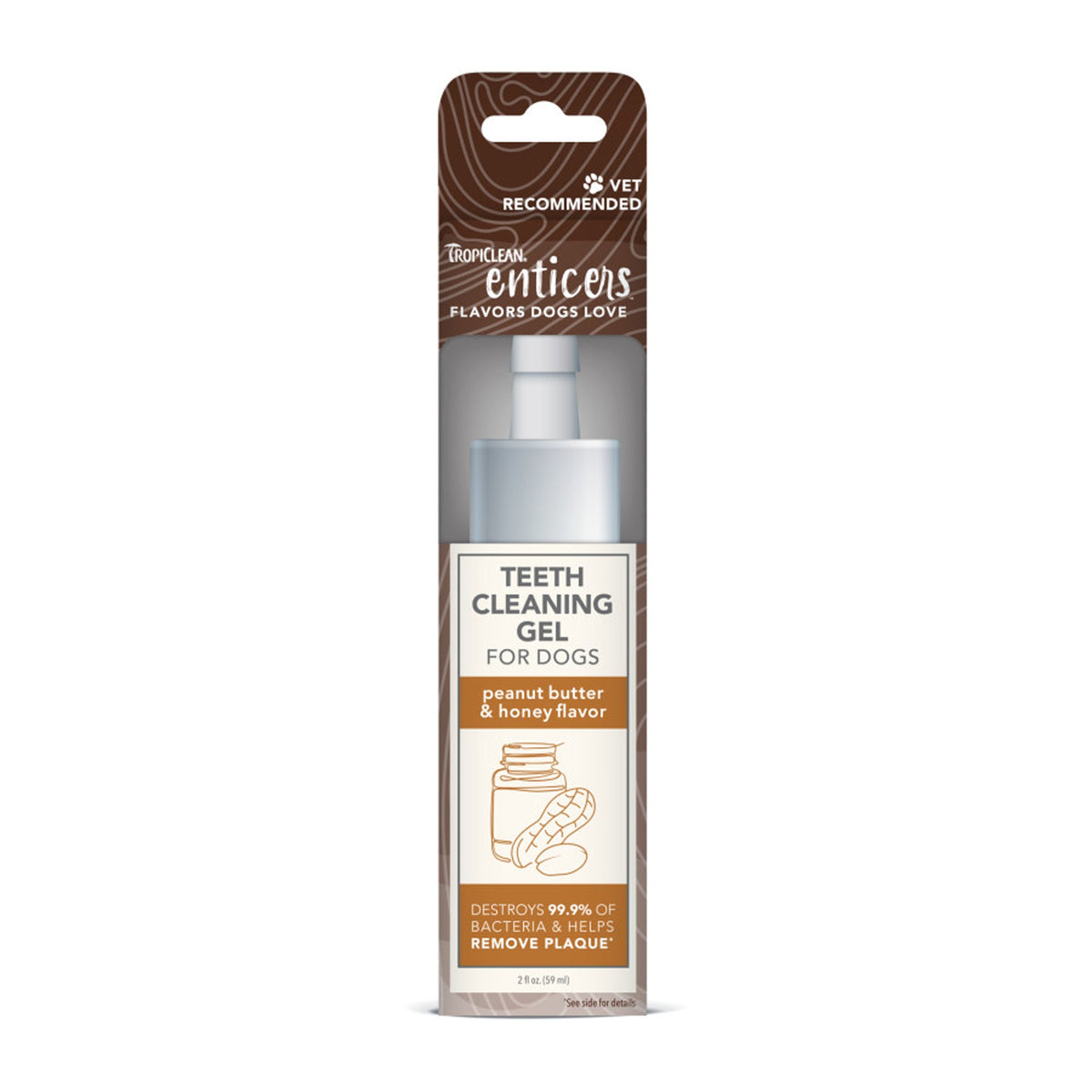 TropiClean Enticers Peanut Butter/Honey Cleaning Gel for Dogs 2oz