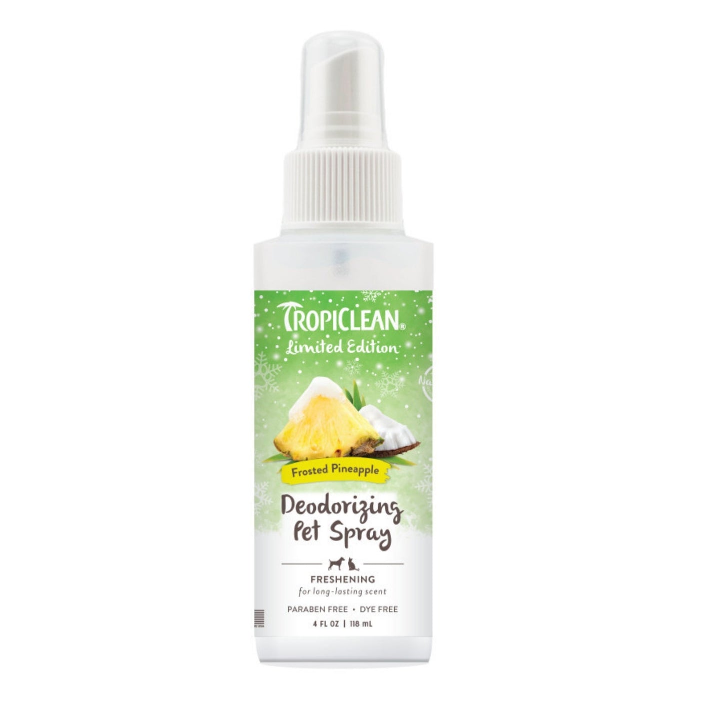 TropiClean Limited Edition Deodorizing Frosted Pineapple Pet Spray 4oz