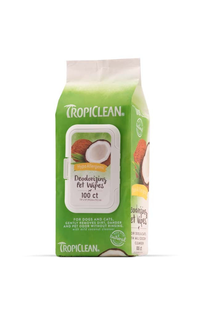 TropiClean HypoAllergenic Dog Pet Wipes 100ct