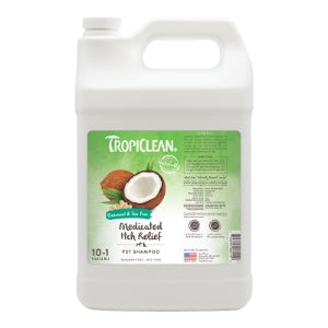 TropiClean Oatmeal & Tea Tree Medicated Itch Relief Shampoo for Pets, 1 gal