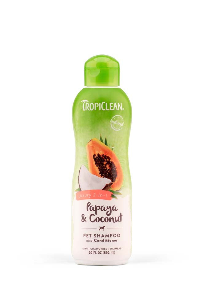 TropiClean 2in1 Luxury Pet Shampoo and Conditioner Papaya and Coconut 20oz