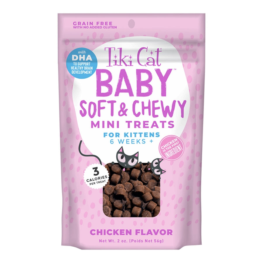 Tiki Pets Cat Baby Soft & Chewy Kitten Chicken Flavored 2oz. - (Case of 8)