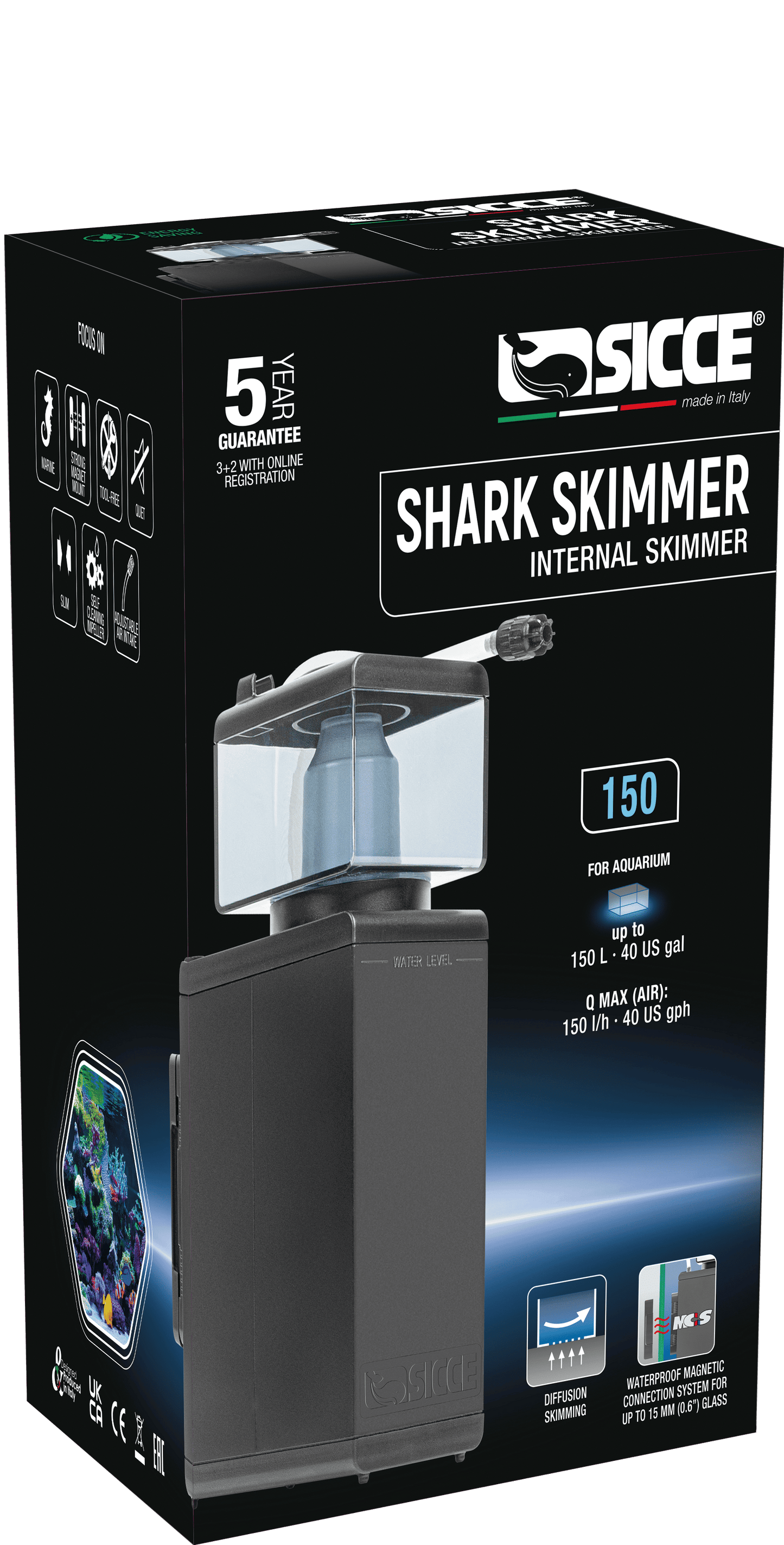 Sicce Shark Skimmer Internal Skimmer 1ea/150