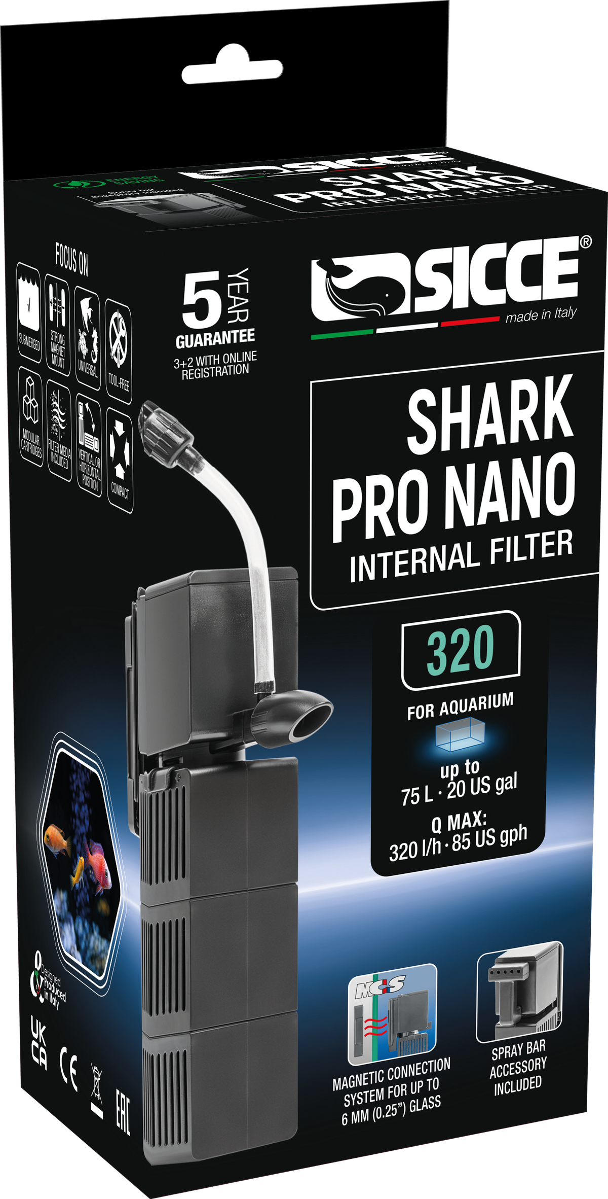 Sicce Shark Pro Nano Internal Filter 320