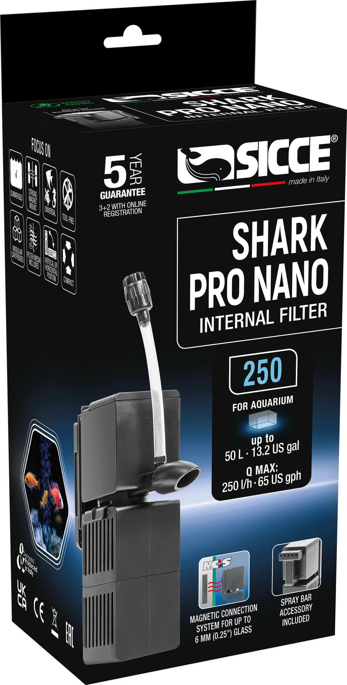 Sicce Shark Pro Nano Internal Filter 250