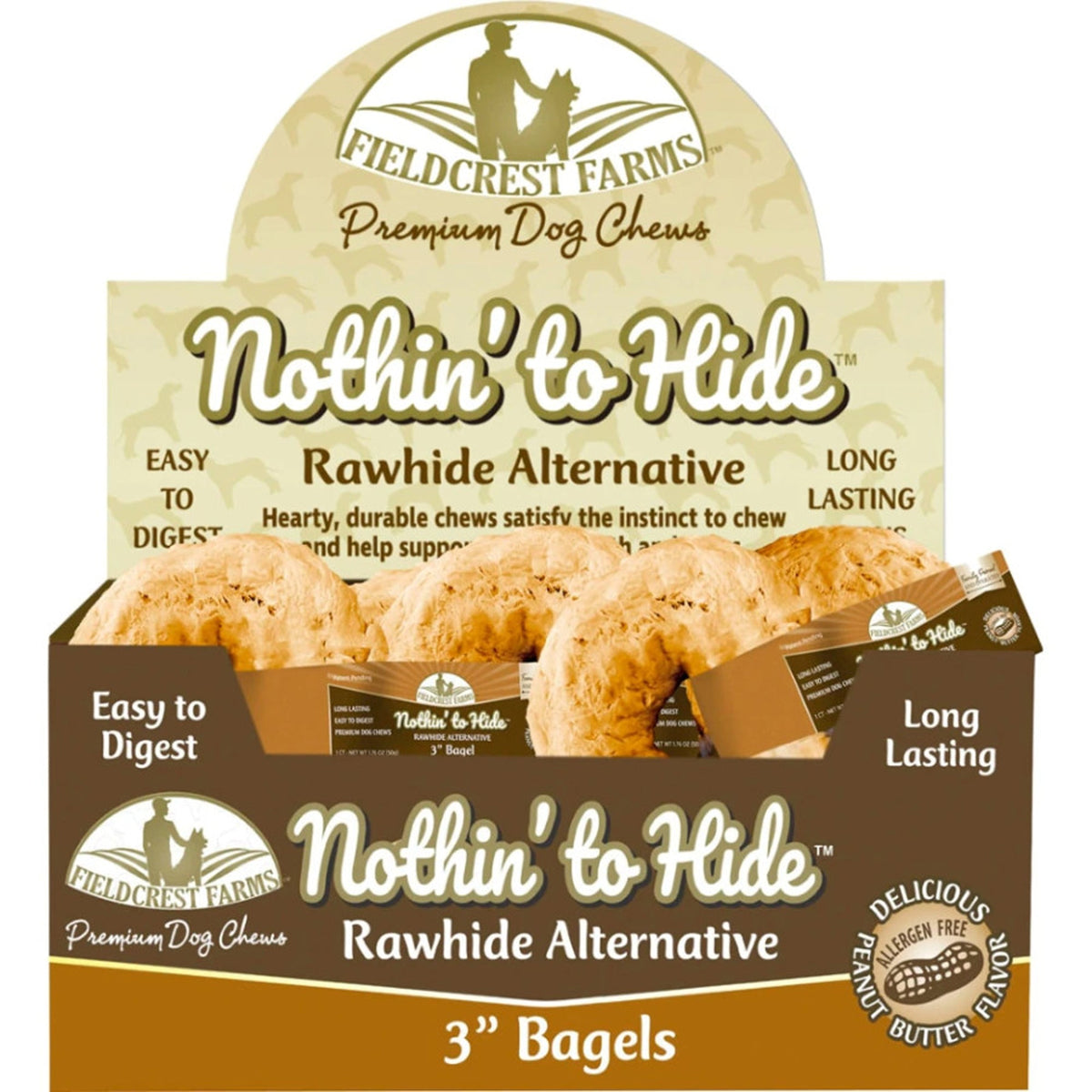 Fieldcrest Farms Nothin' to Hide Bagels Dog Treat Beef 24pk