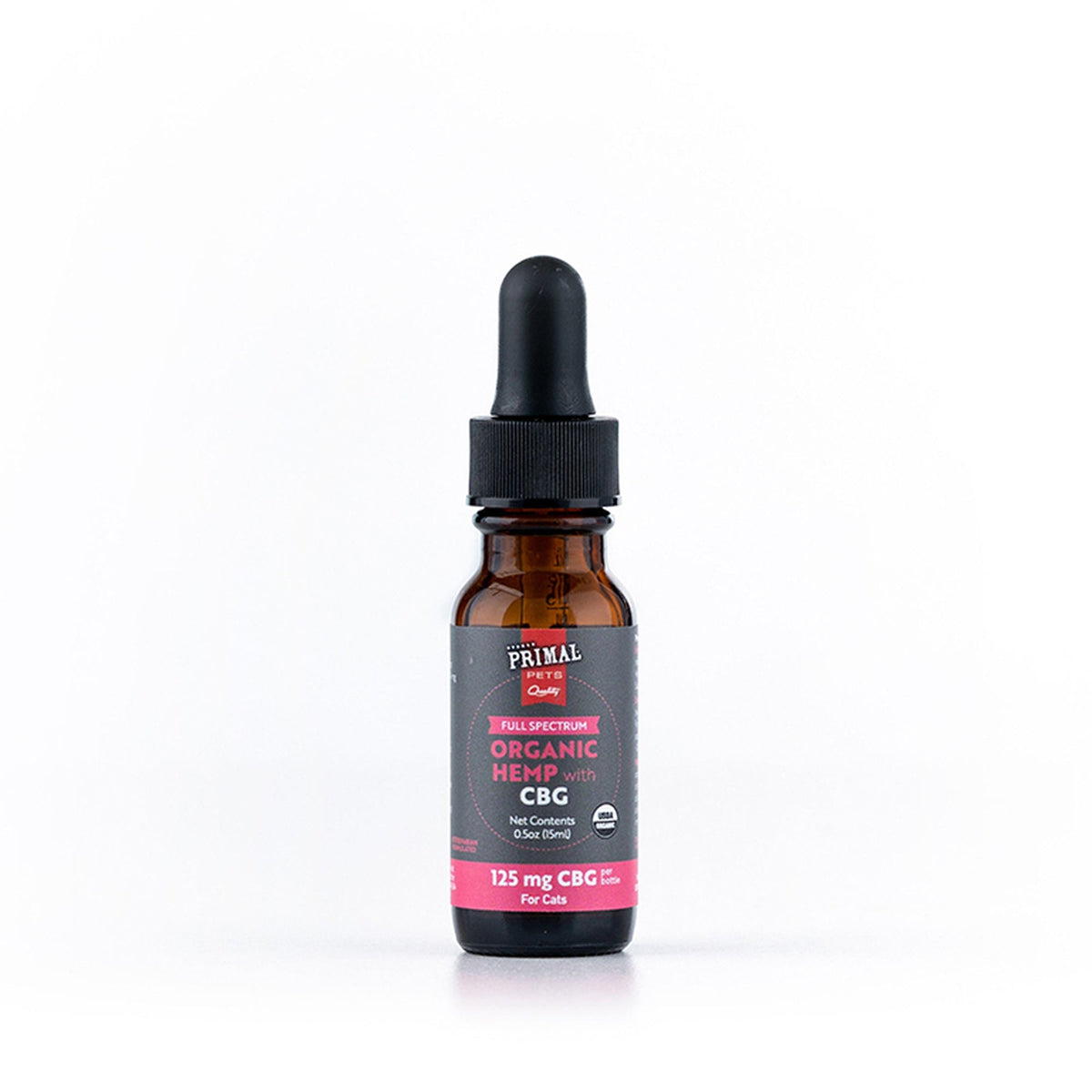 Primal 125 Mg Organic Full Spectrum Hemp Oil W- Cbg For Cats