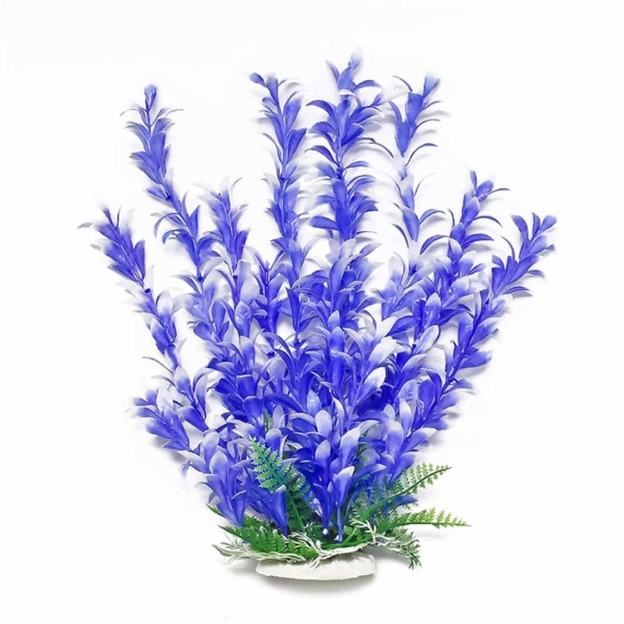 AquaTop Bacopa Aquarium Plant Weighted Base Blue/White 9in