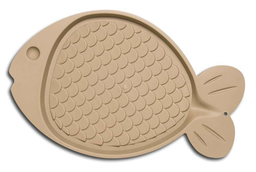Loving Pets SpillProof Fish Shaped Cat Mat Tan, 1ea