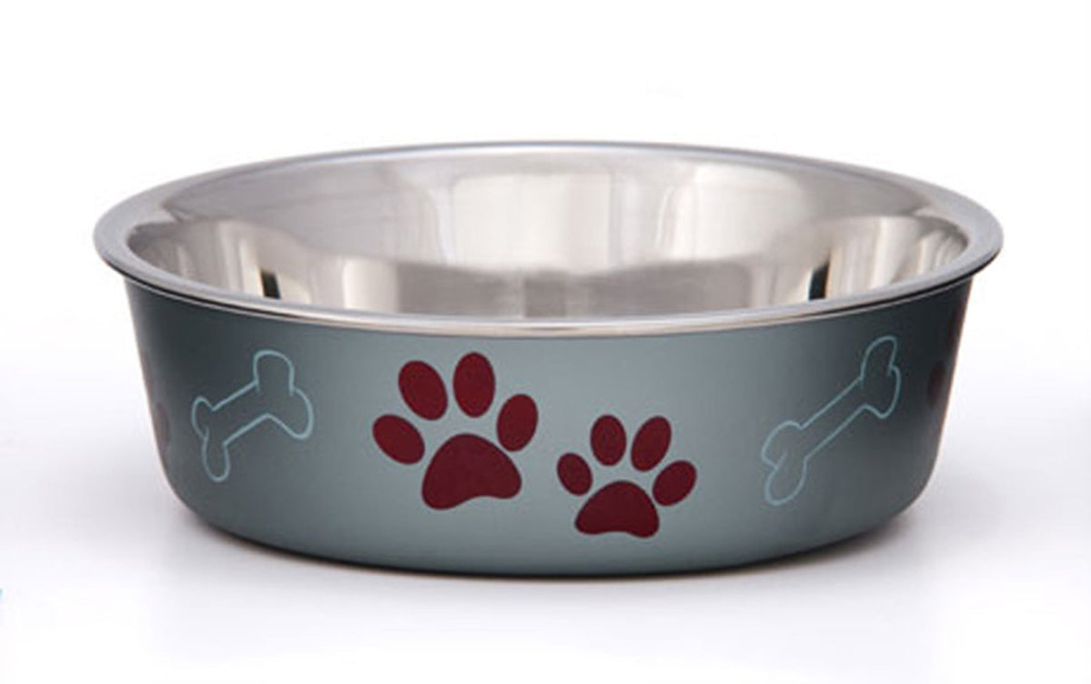 Loving Pets Bella Bowl Metallic Dog Bowl Blueberry Medium