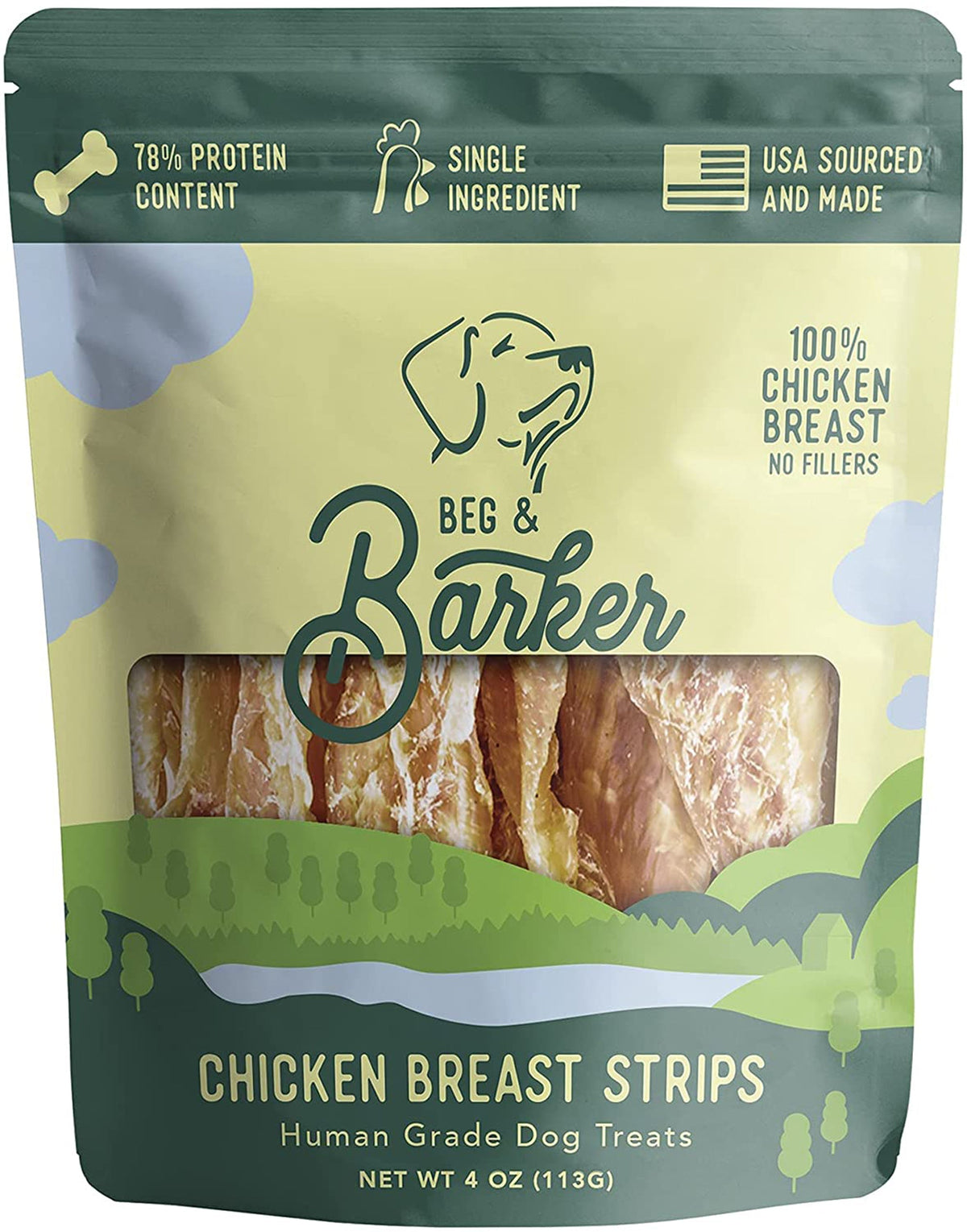 Beg & Barker Chicken Breast Strip Dog Treats 4oz