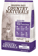 Grandma Maes Country Naturals Cat Grain Free Indoor Weight Control-Hairball Recipe 4lbs.
