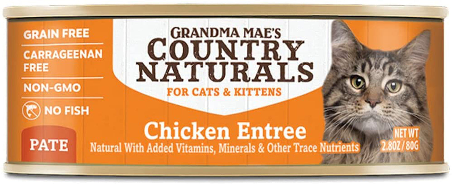 Grandma Mae's Grain Free Cat & Kitten Pates Chicken 24ea/2.8oz