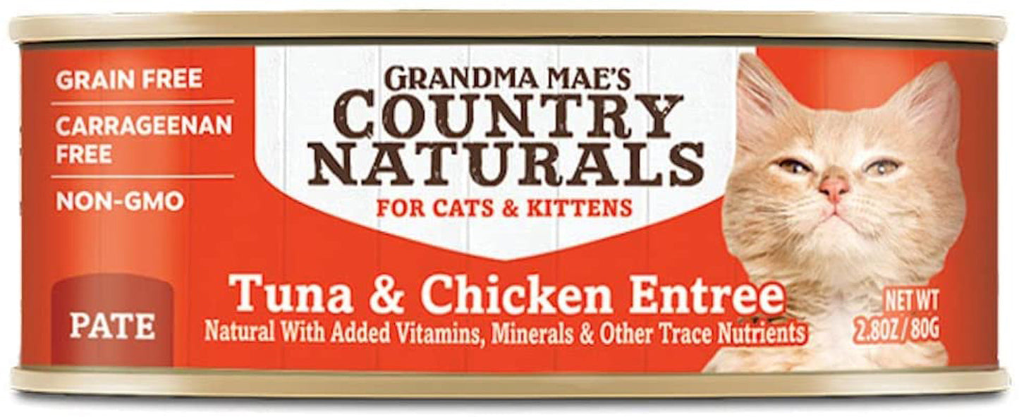 Grandma Mae's Grain Free Cat & Kitten Tuna & Chicken 24ea/2.8oz
