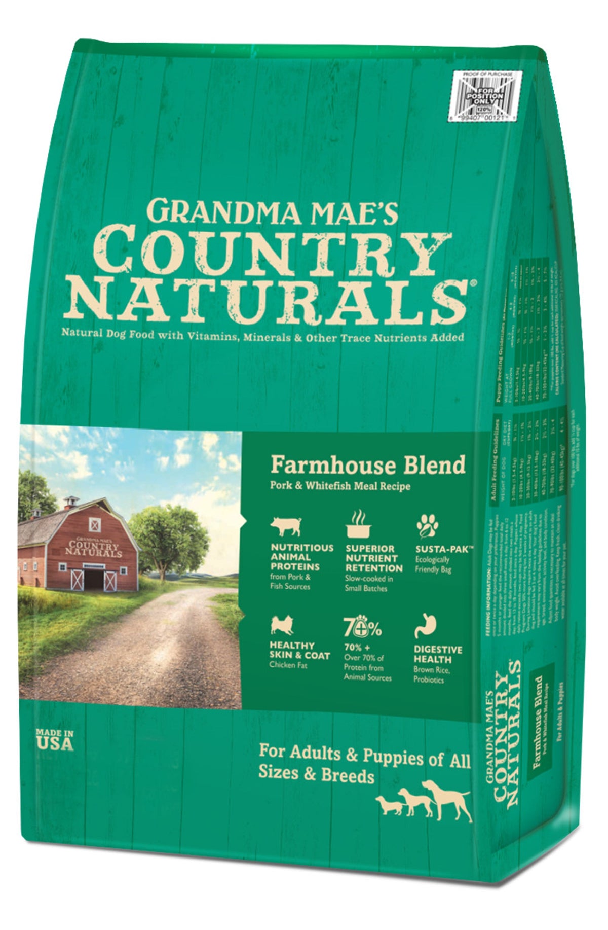 Grandma Mae's Country Naturals Premium All Natural Dog Food Pork 4lb
