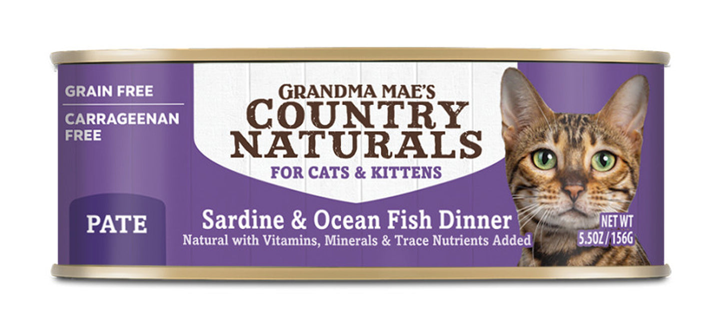 Grandma Mae's Grain Free Sardine & Ocean Fish Dinner Cat Food 5.5oz