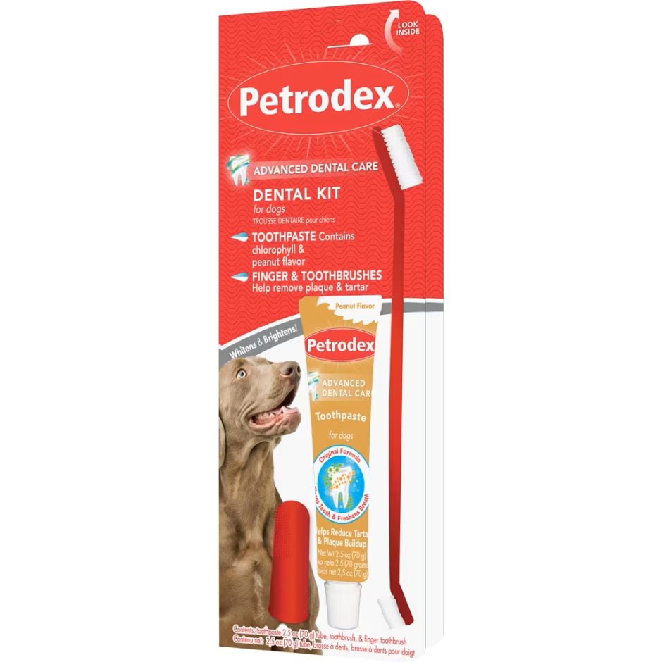 SENTRY Petrodex VS Natural Dental Care Kit Dog Peanut Toothpaste