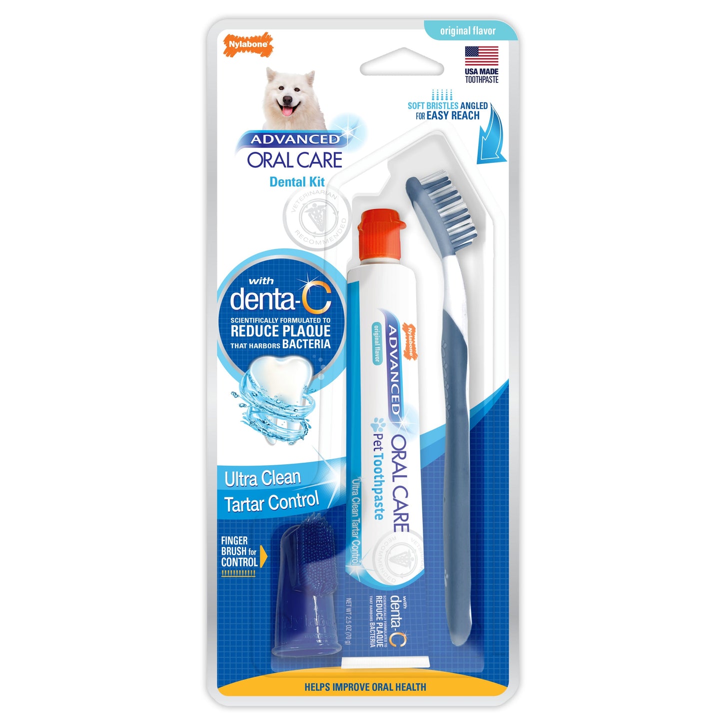 Nylabone Advanced Oral Care Dog Dental Kit Original, 1ea/2.5 oz 3 ct
