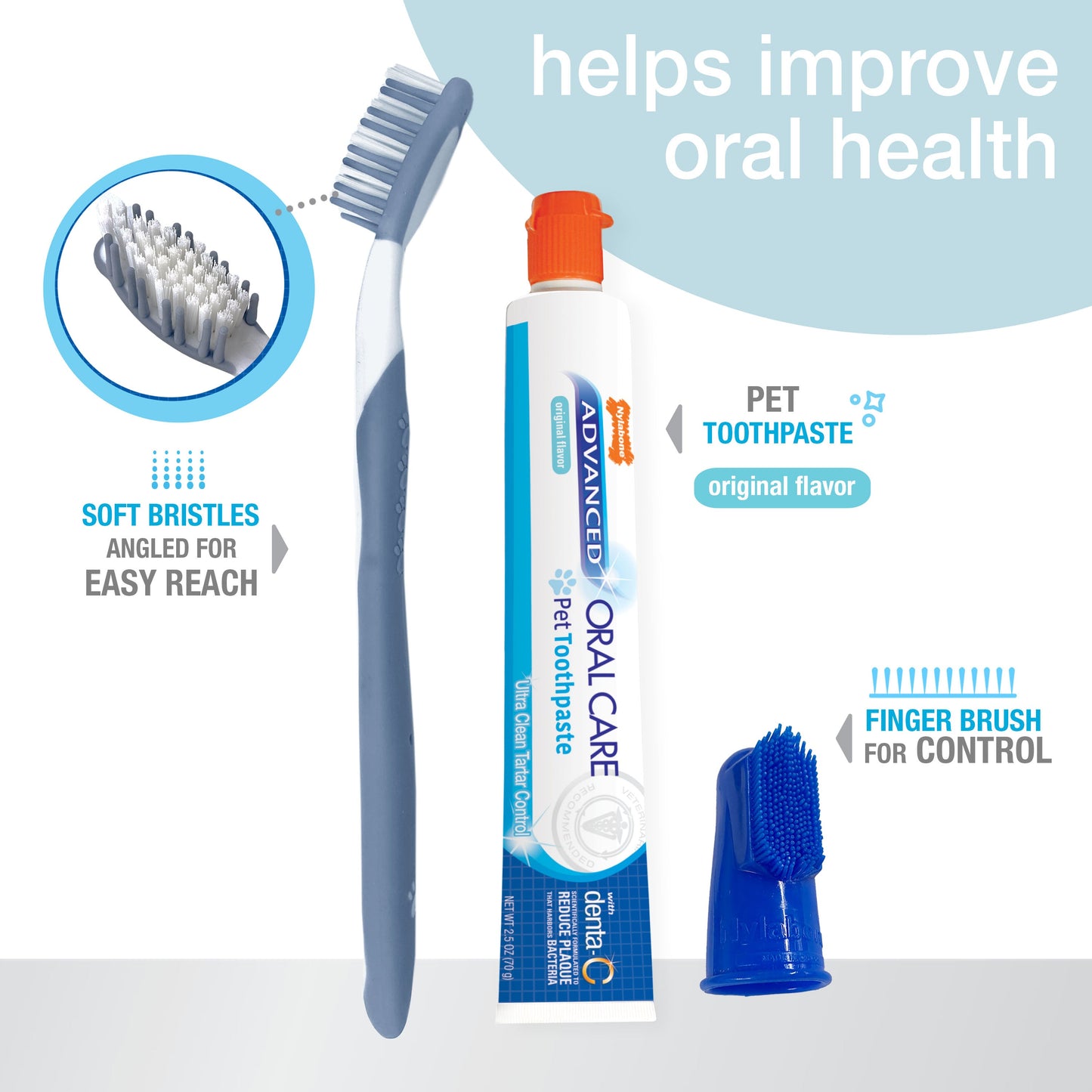 Nylabone Advanced Oral Care Dog Dental Kit Original, 1ea/2.5 oz 3 ct