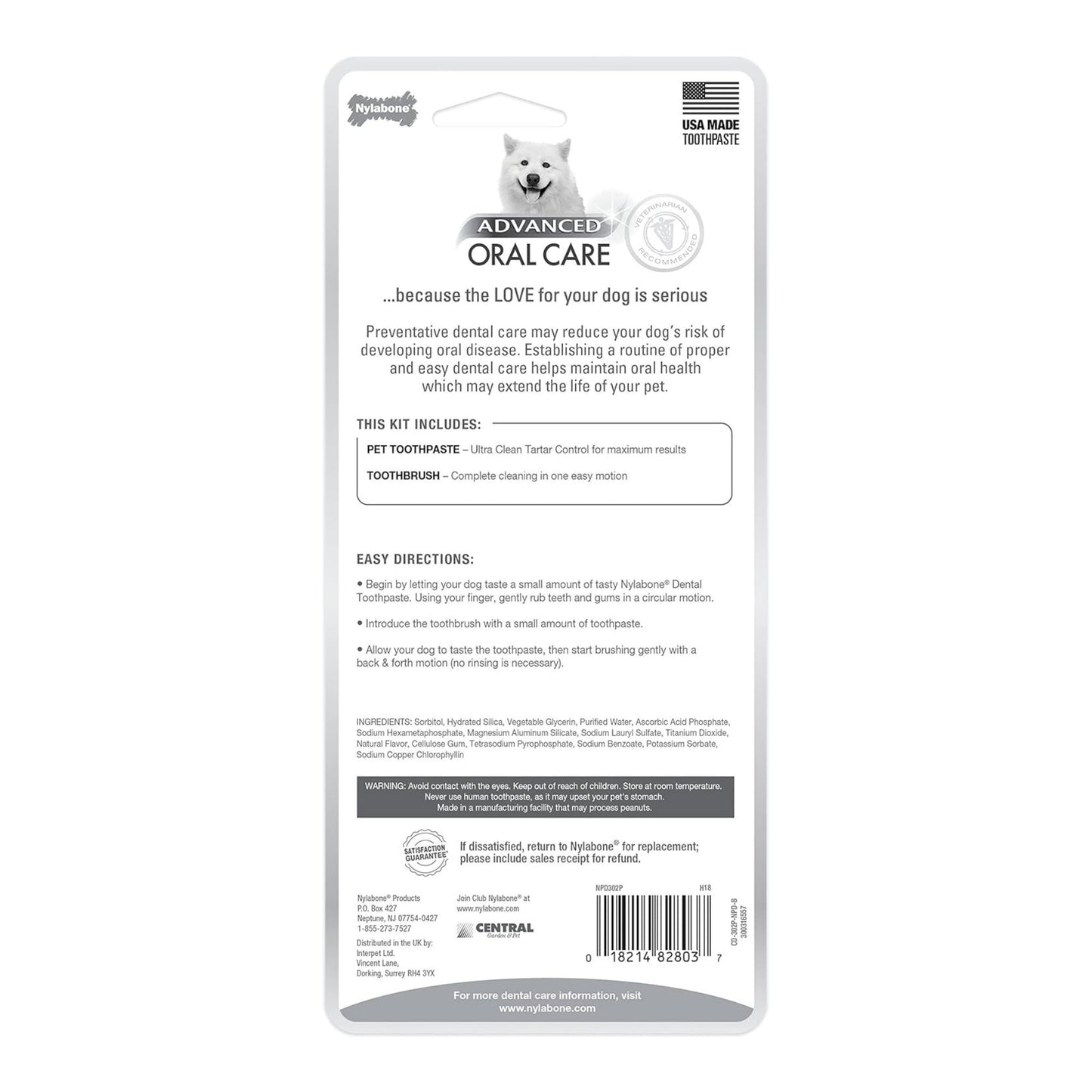 Nylabone Advanced Oral Care Triple Action Dog Dental Kit