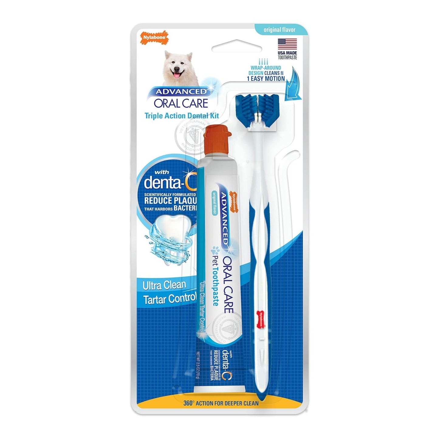 Nylabone Advanced Oral Care Triple Action Dog Dental Kit
