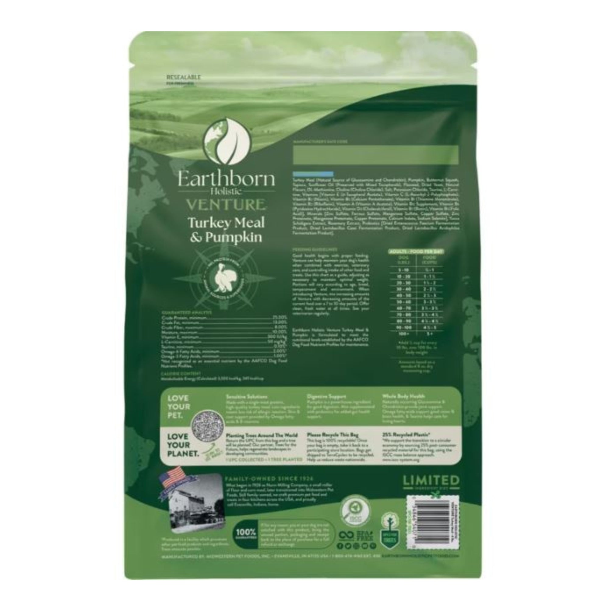 Earthborn Holistic Venture Limited Ingredient Diet Grain-Free Dry Dog Food Turkey Meal & Pumpkin 4lb