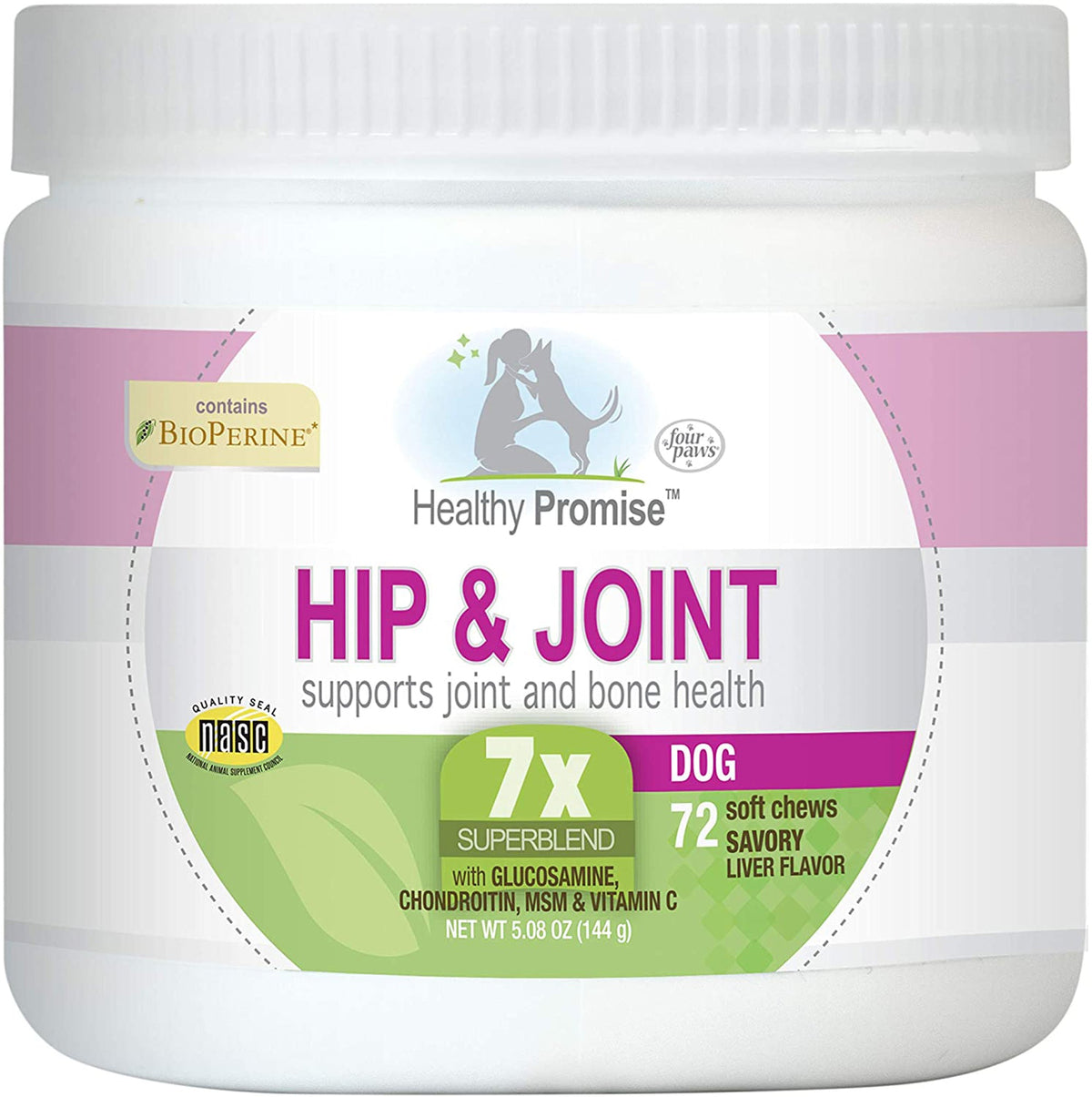 Four Paws Healthy Promise Hip & Joint Supplement for Dogs Soft Chews Hip & Joint 1ea/72 ct