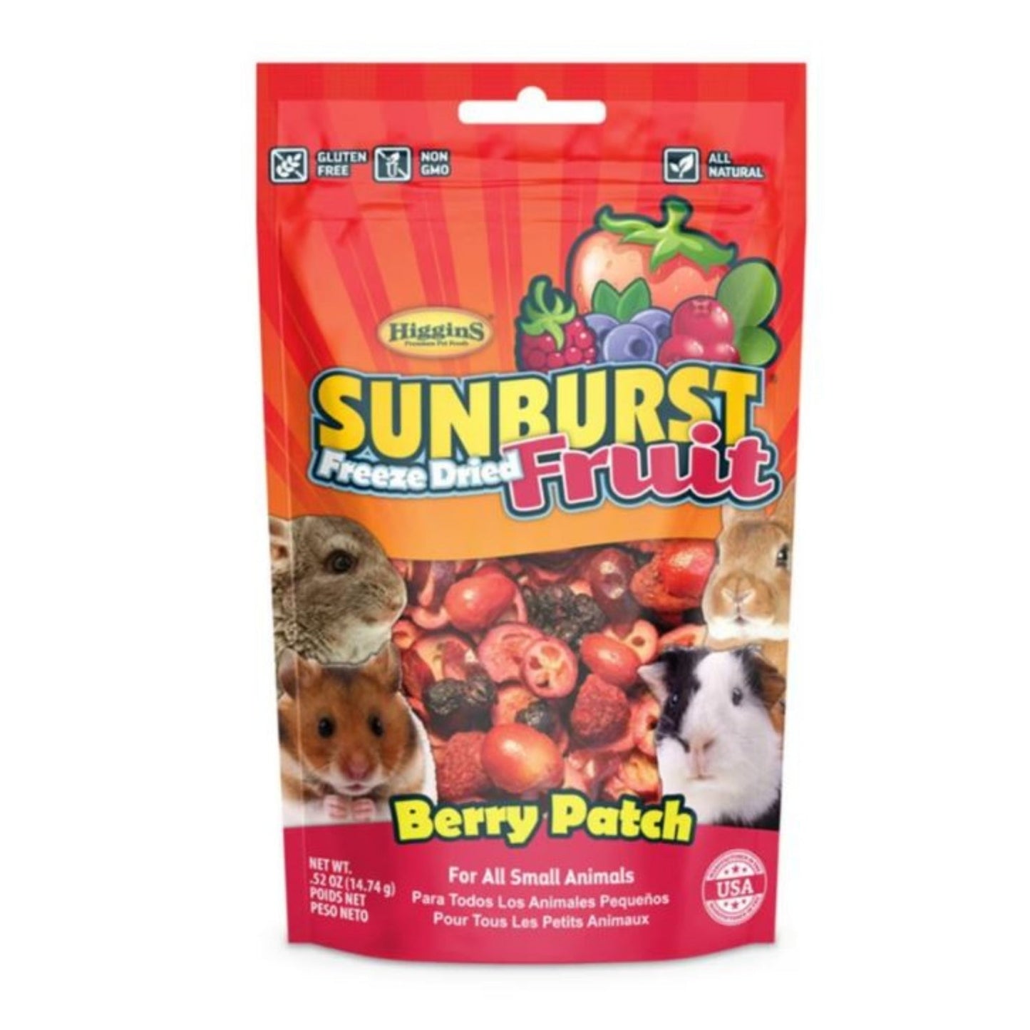Higgins Sunburst Freeze Dried Fruit Small Animal Treat Berry Patch .52oz.