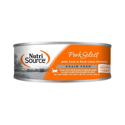 NutriSource Select Recipe Grain Free Canned Cat Food Pork Select 5.5oz