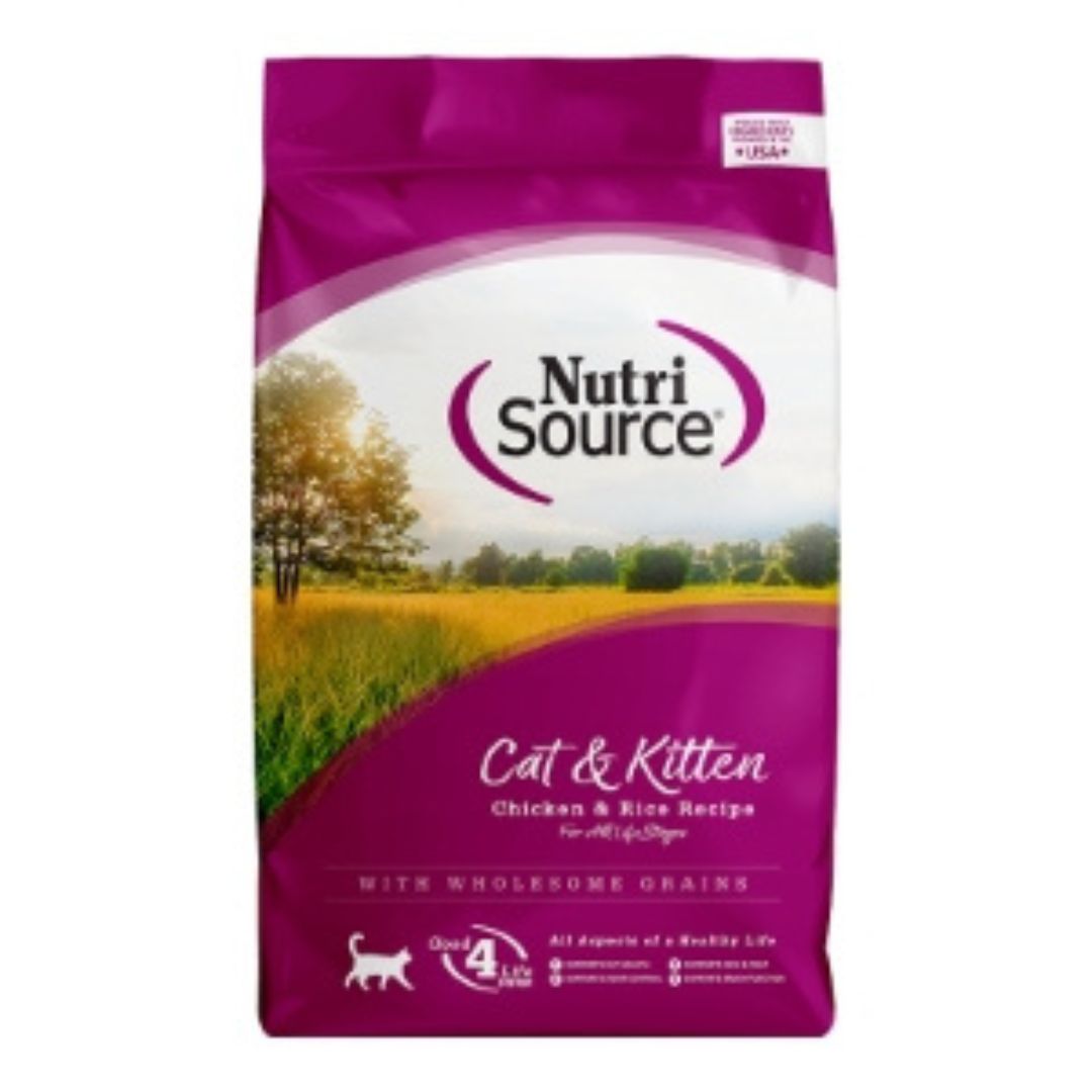 NutriSource Cat & Kitten All Life Stages Dry Cat Food Chicken & Rice 4lb