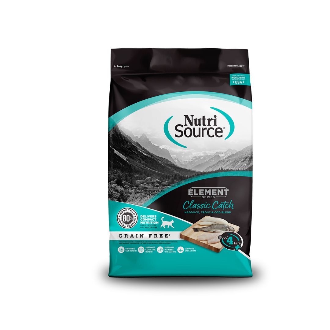 NutriSource Element Series Grain Free Dry Cat Food Classic Catch 11lb