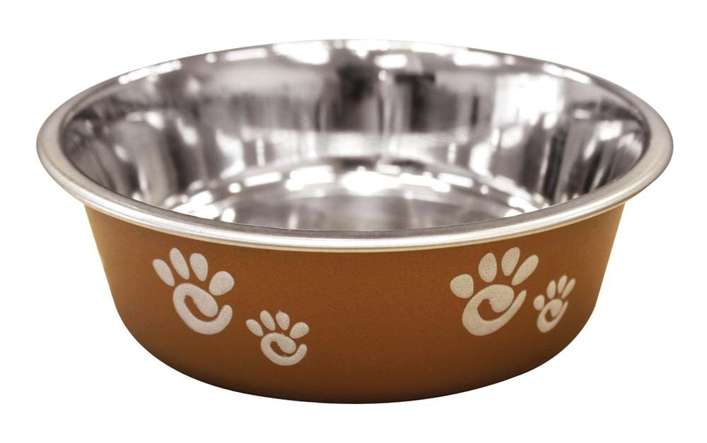 Spot Barcelona Stainless Steel Paw Print Dog Bowl Copper 8oz