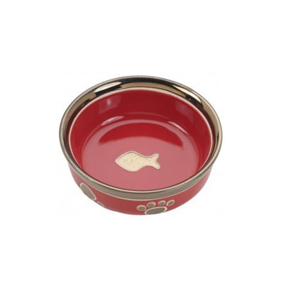 Spot 5" Cat, Red Ritz Copper Rim Dish